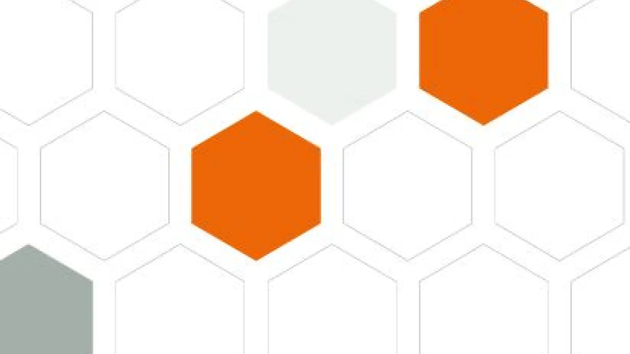 Honingraatpatroon met witte, grijze en oranje vlakken.